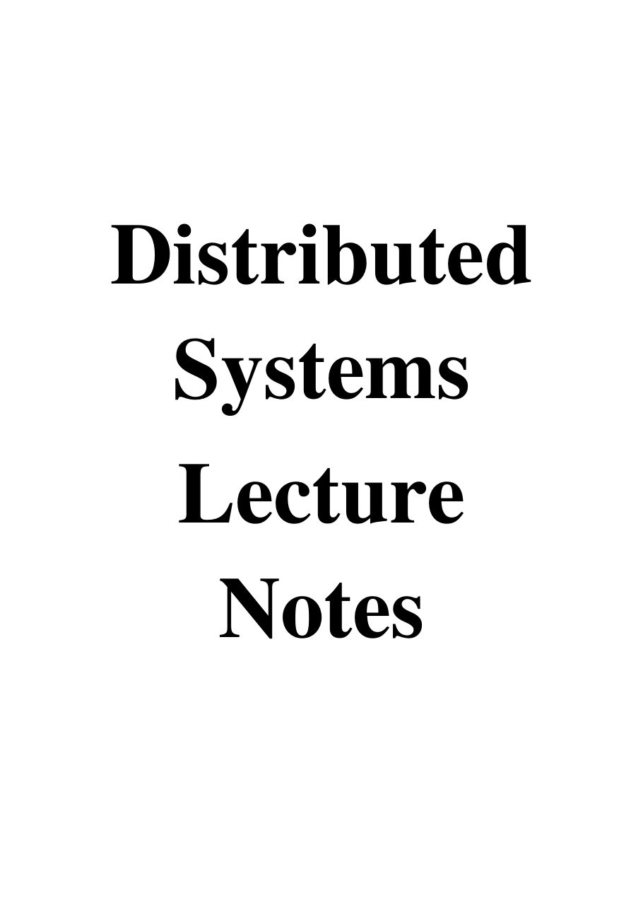 Distributed Systems Lecture Notes — page 1