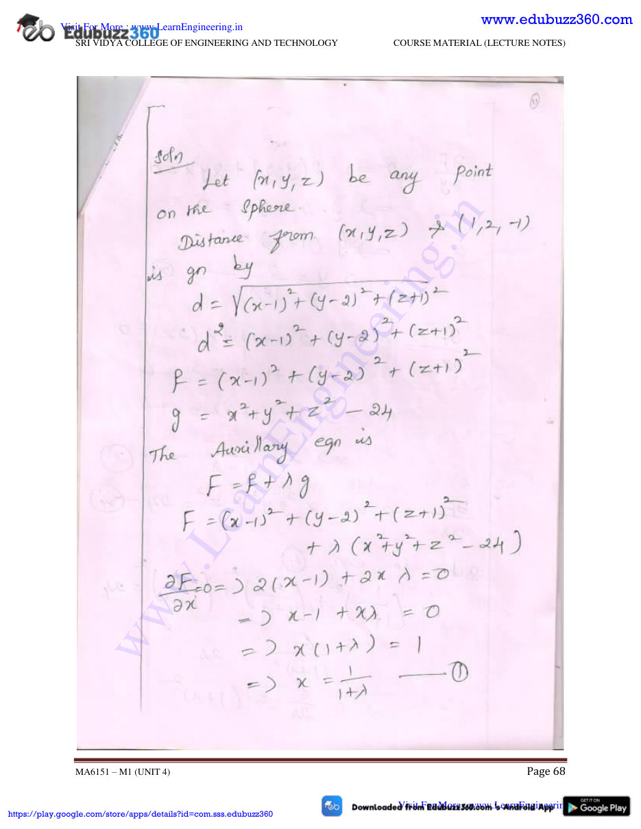 Engineering Mathematics I Lecture Notes — page 103