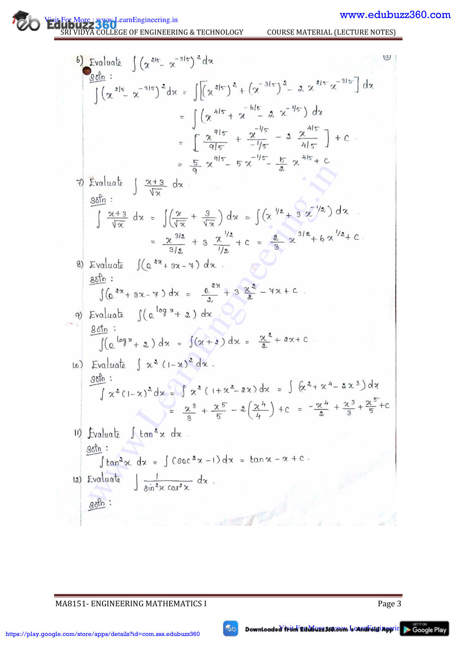 Engineering Mathematics I Lecture Notes — page 110