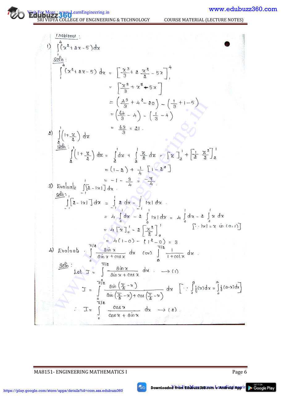 Engineering Mathematics I Lecture Notes — page 113