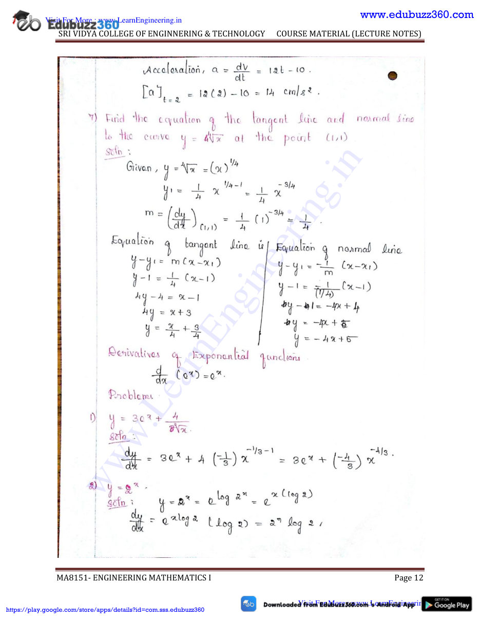 Engineering Mathematics I Lecture Notes — page 12