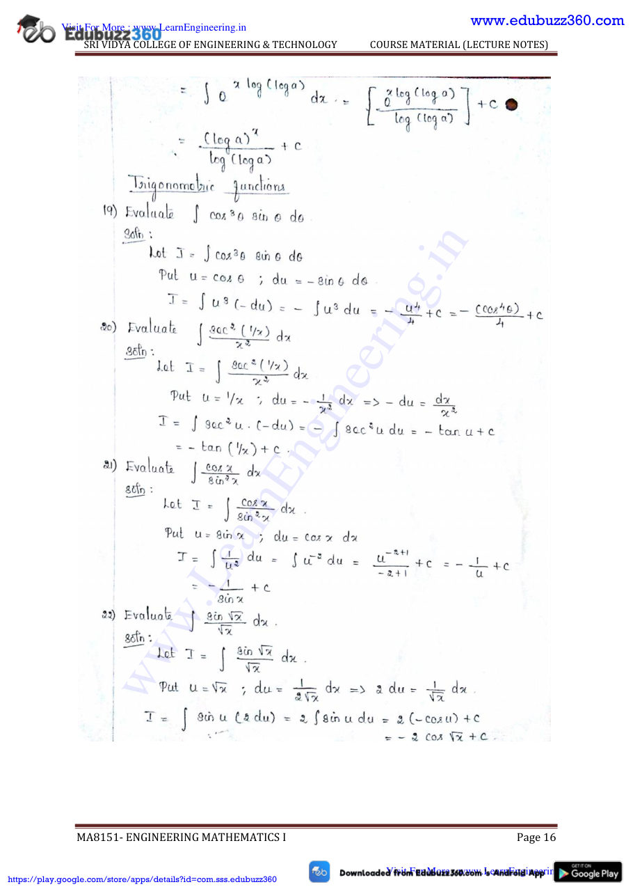 Engineering Mathematics I Lecture Notes — page 123