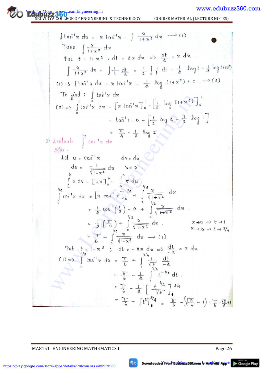 Engineering Mathematics I Lecture Notes — page 133