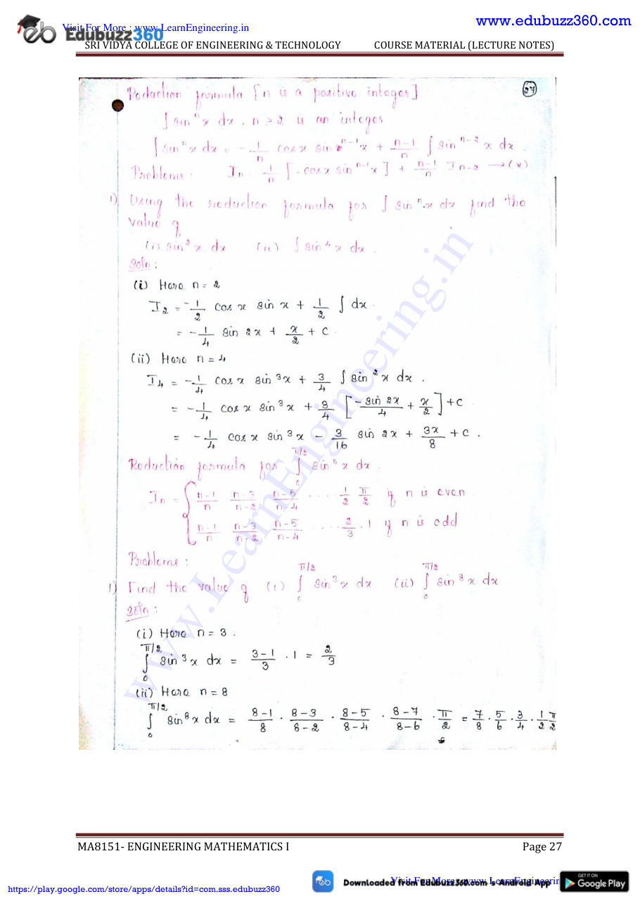Engineering Mathematics I Lecture Notes — page 134