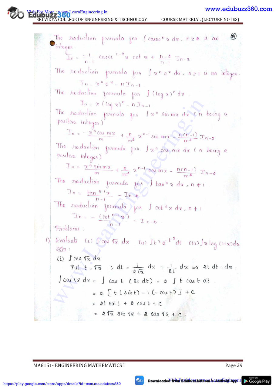 Engineering Mathematics I Lecture Notes — page 136