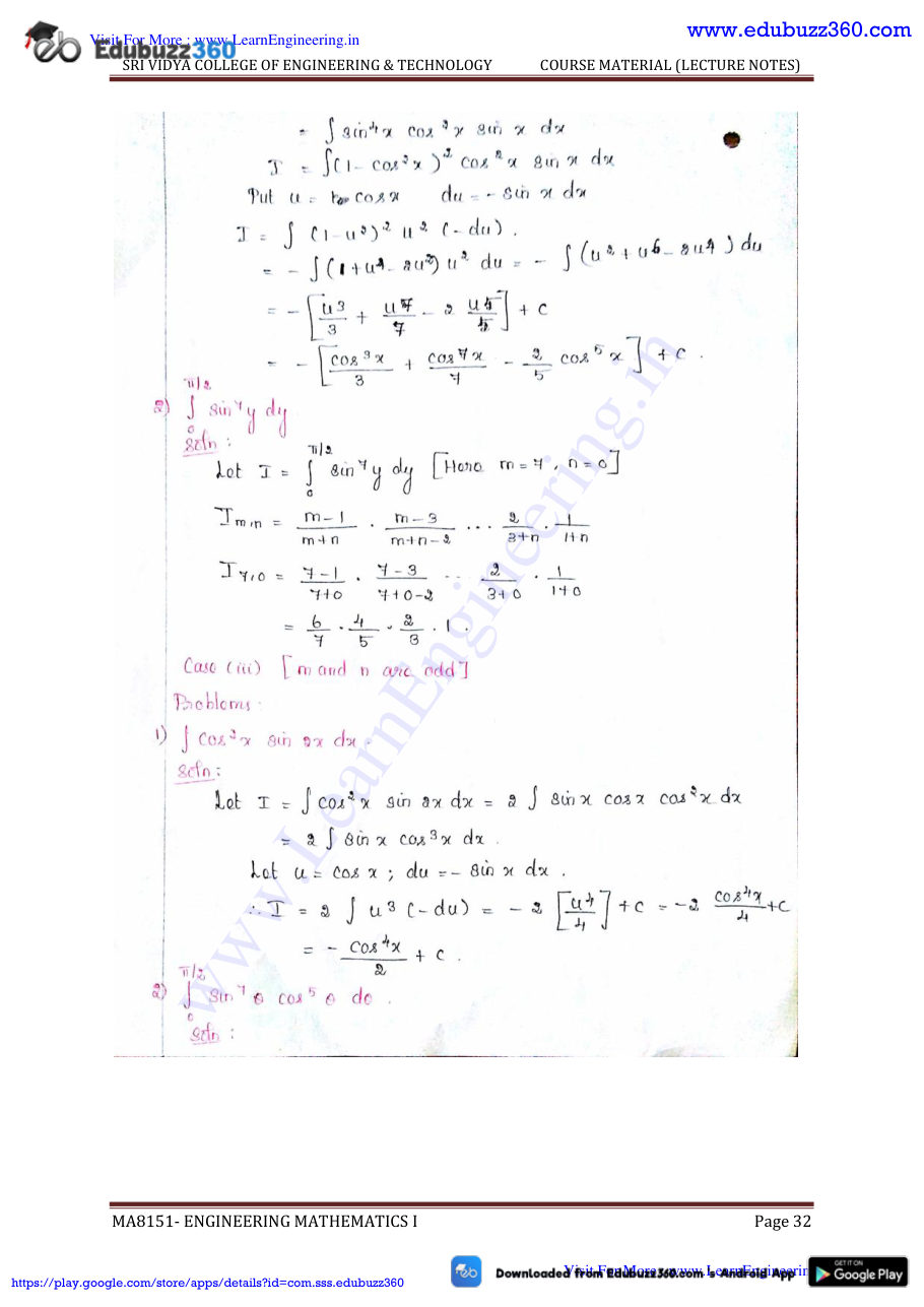Engineering Mathematics I Lecture Notes — page 139