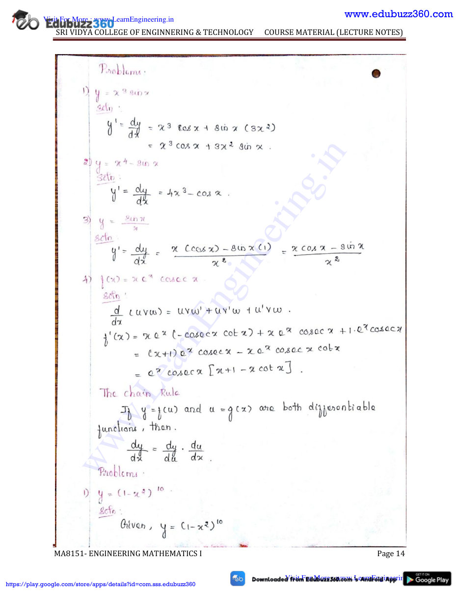 Engineering Mathematics I Lecture Notes — page 14