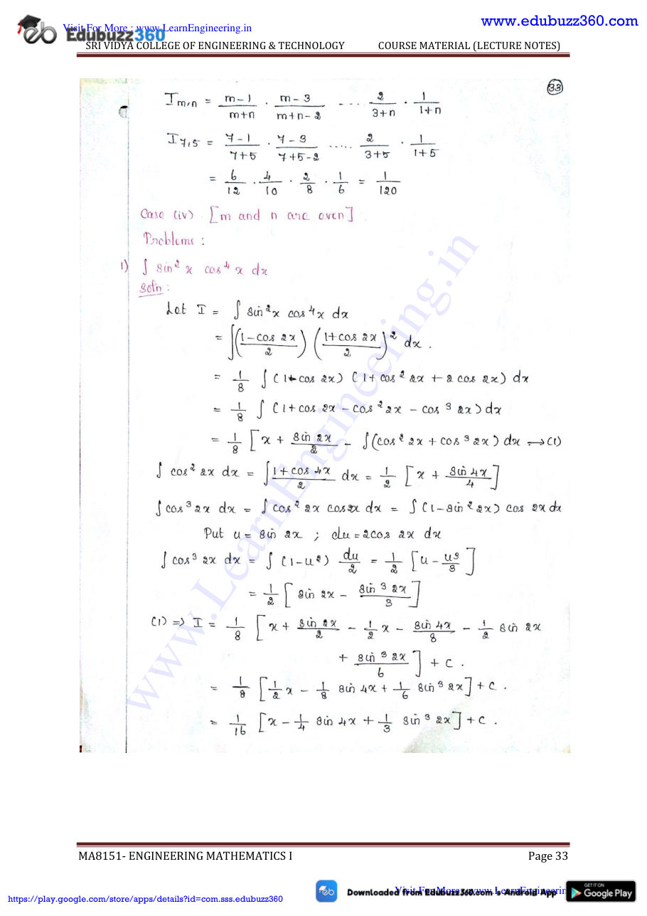 Engineering Mathematics I Lecture Notes — page 140