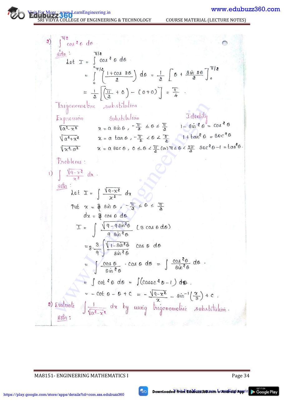 Engineering Mathematics I Lecture Notes — page 141