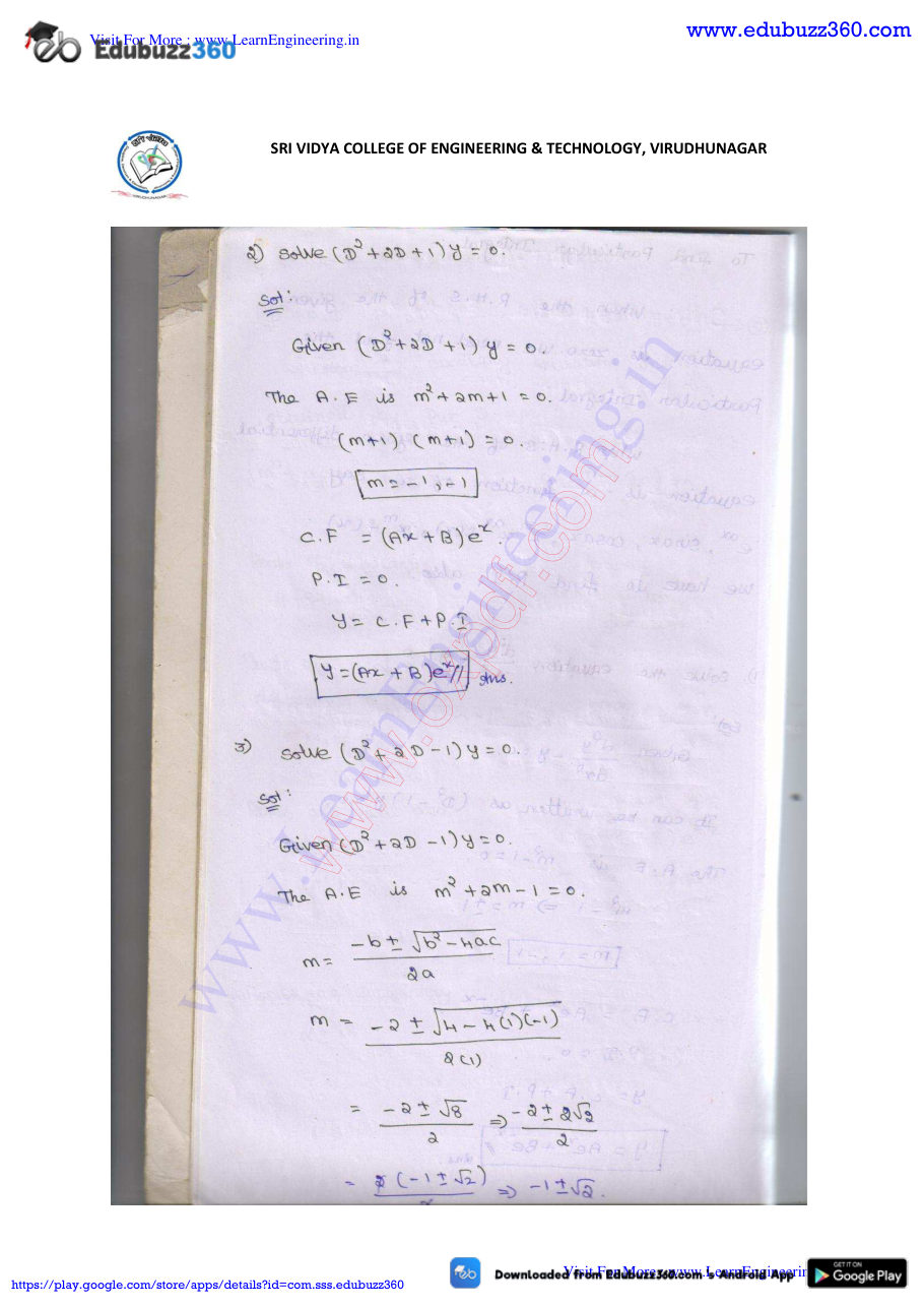Engineering Mathematics I Lecture Notes — page 185