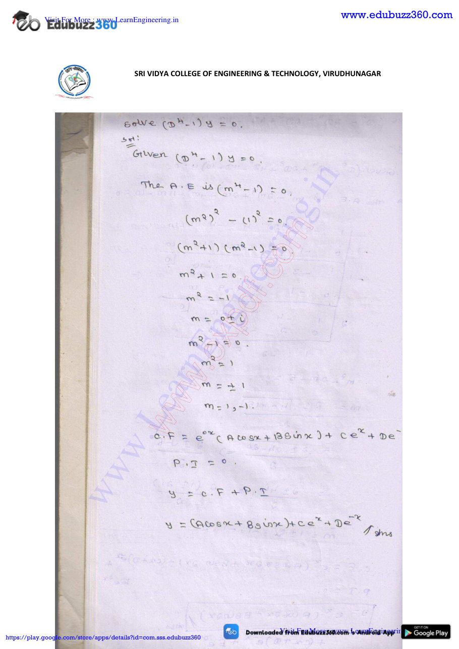 Engineering Mathematics I Lecture Notes — page 189