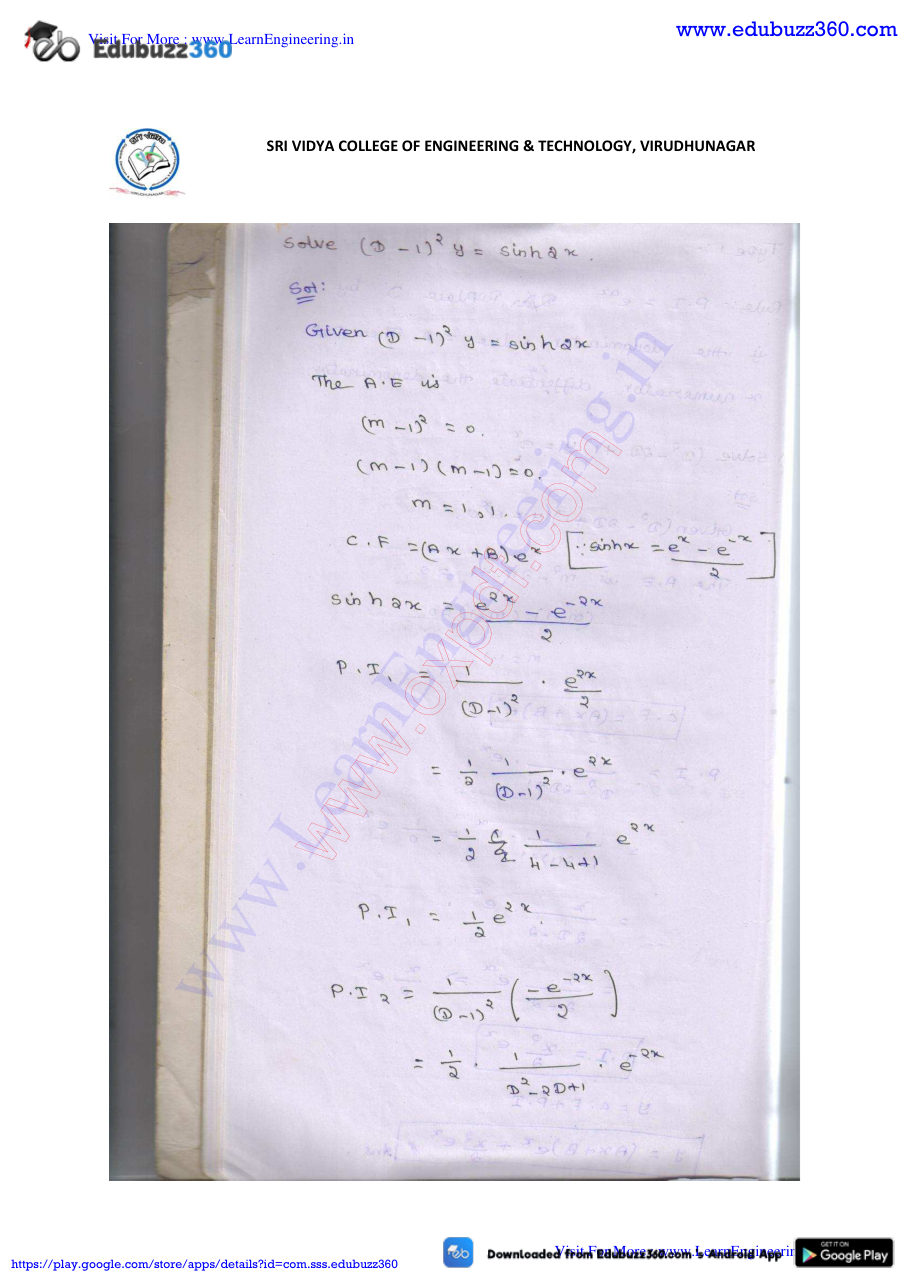 Engineering Mathematics I Lecture Notes — page 191