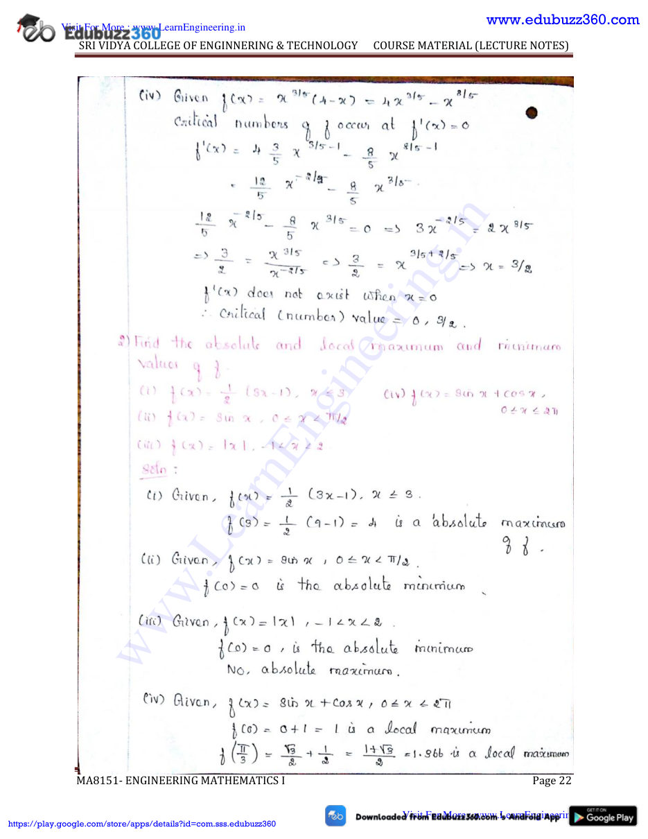 Engineering Mathematics I Lecture Notes — page 22