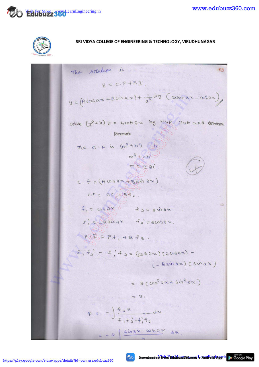 Engineering Mathematics I Lecture Notes — page 224