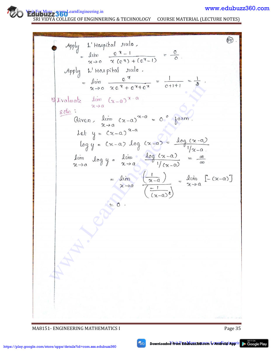 Engineering Mathematics I Lecture Notes — page 35