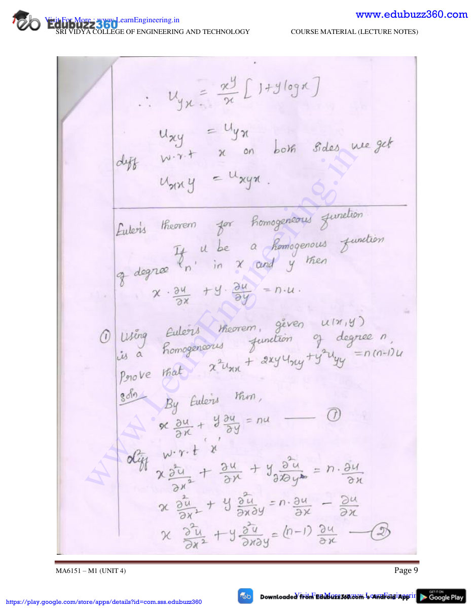 Engineering Mathematics I Lecture Notes — page 44