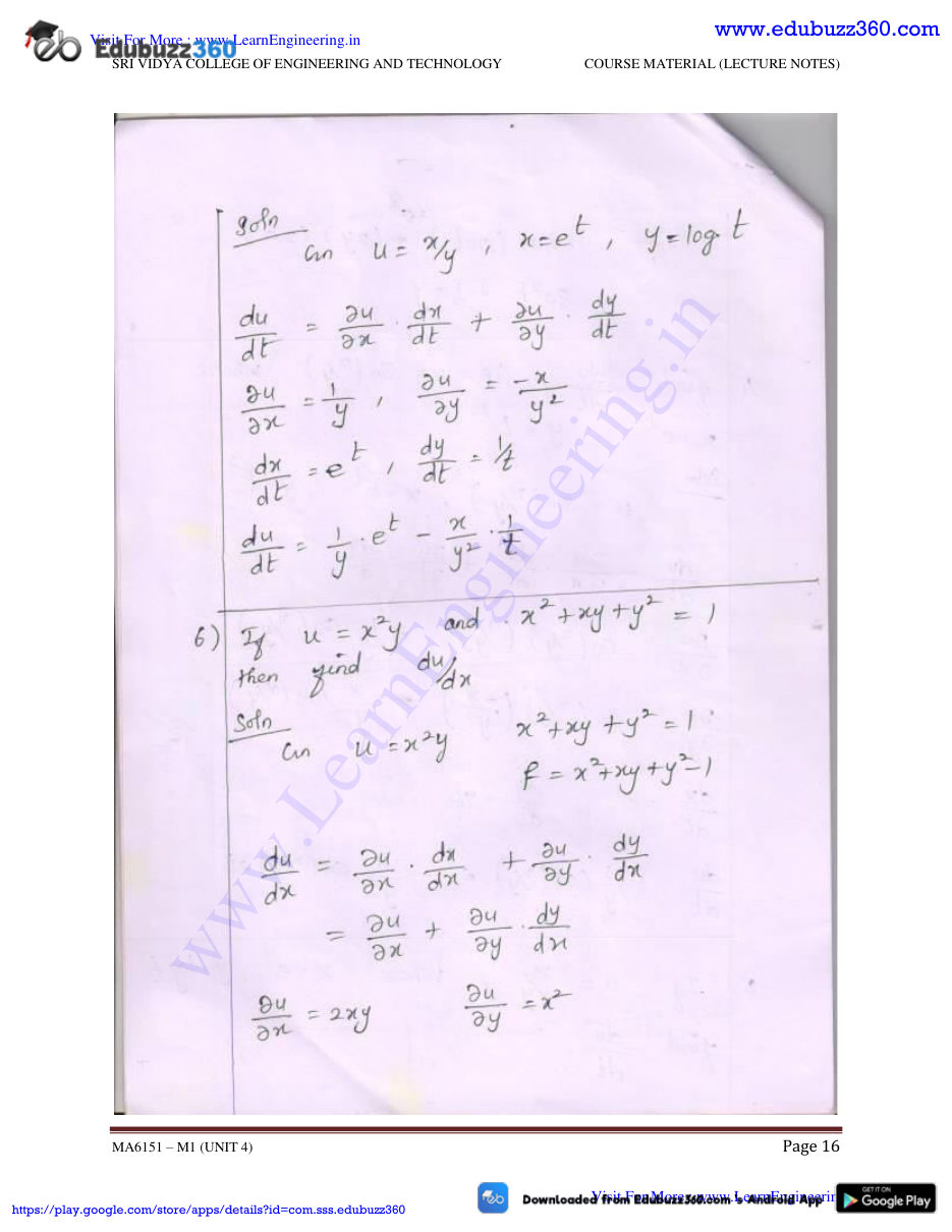 Engineering Mathematics I Lecture Notes — page 51