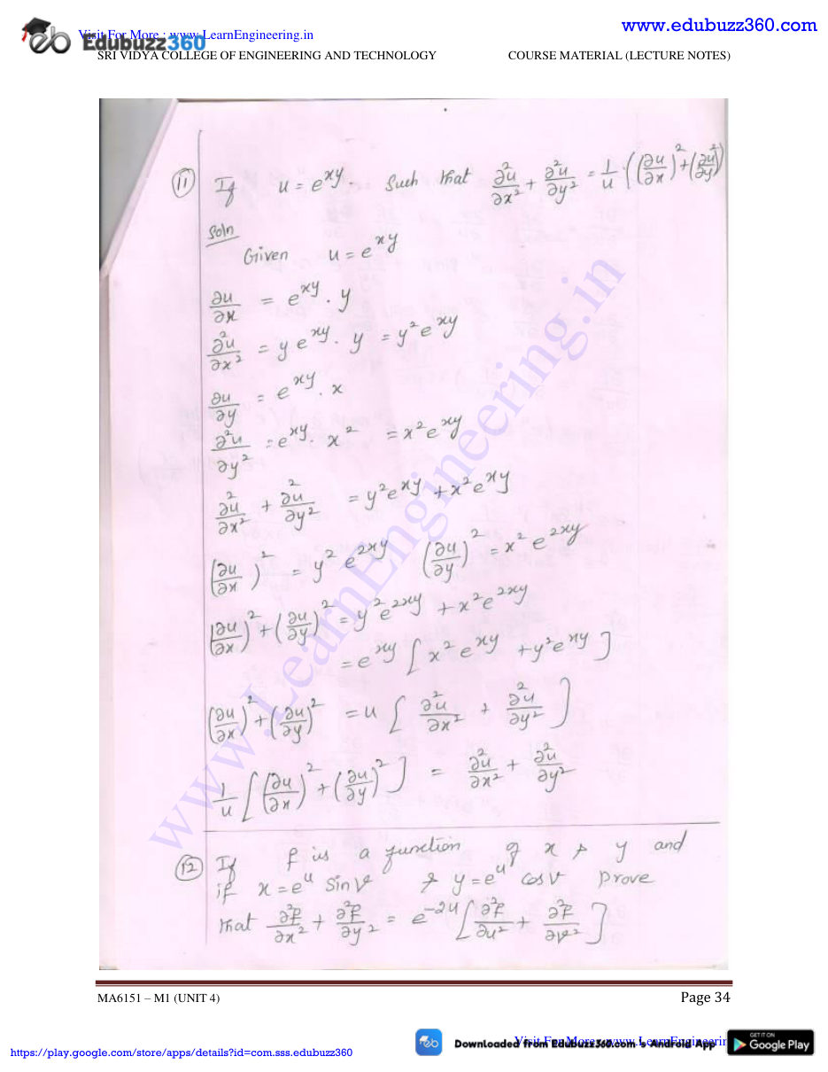 Engineering Mathematics I Lecture Notes — page 69