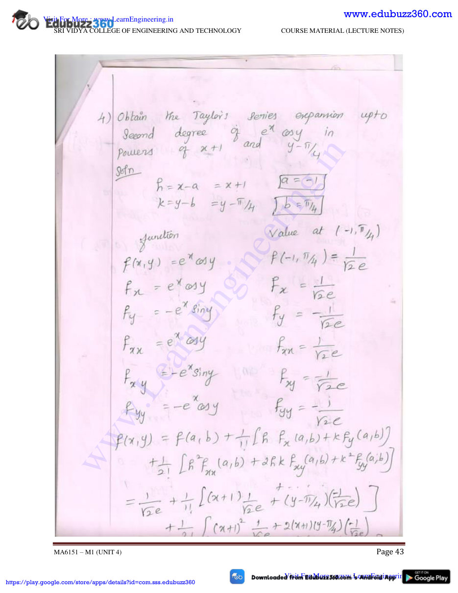 Engineering Mathematics I Lecture Notes — page 78