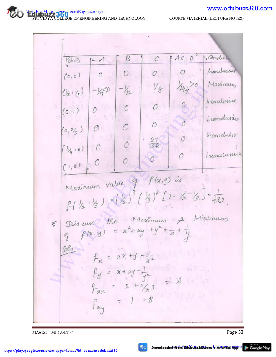 Engineering Mathematics I Lecture Notes — page 88