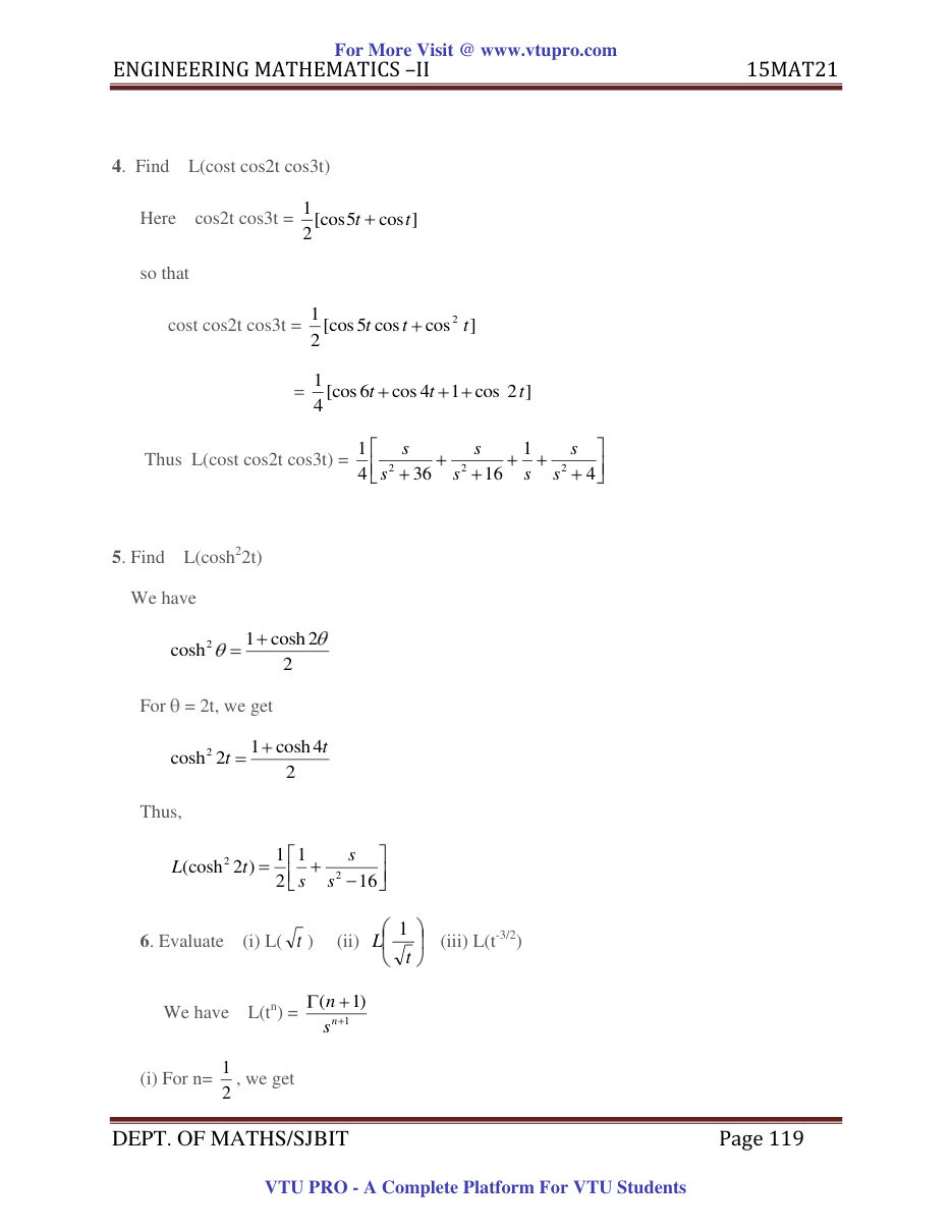 Engineering Mathematics II — page 119