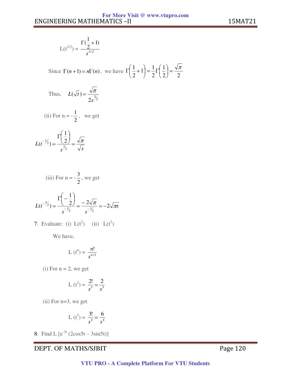 Engineering Mathematics II — page 120