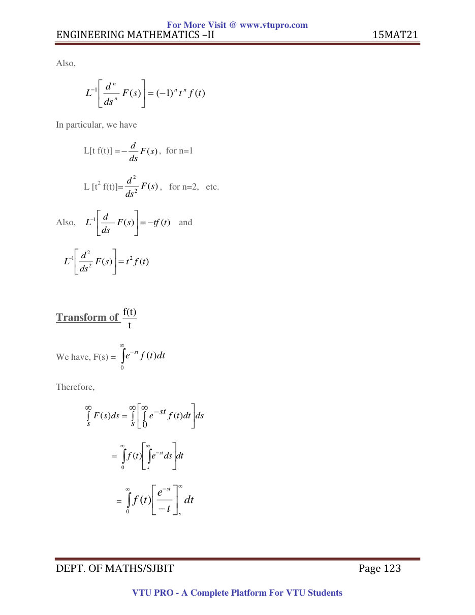Engineering Mathematics II — page 123