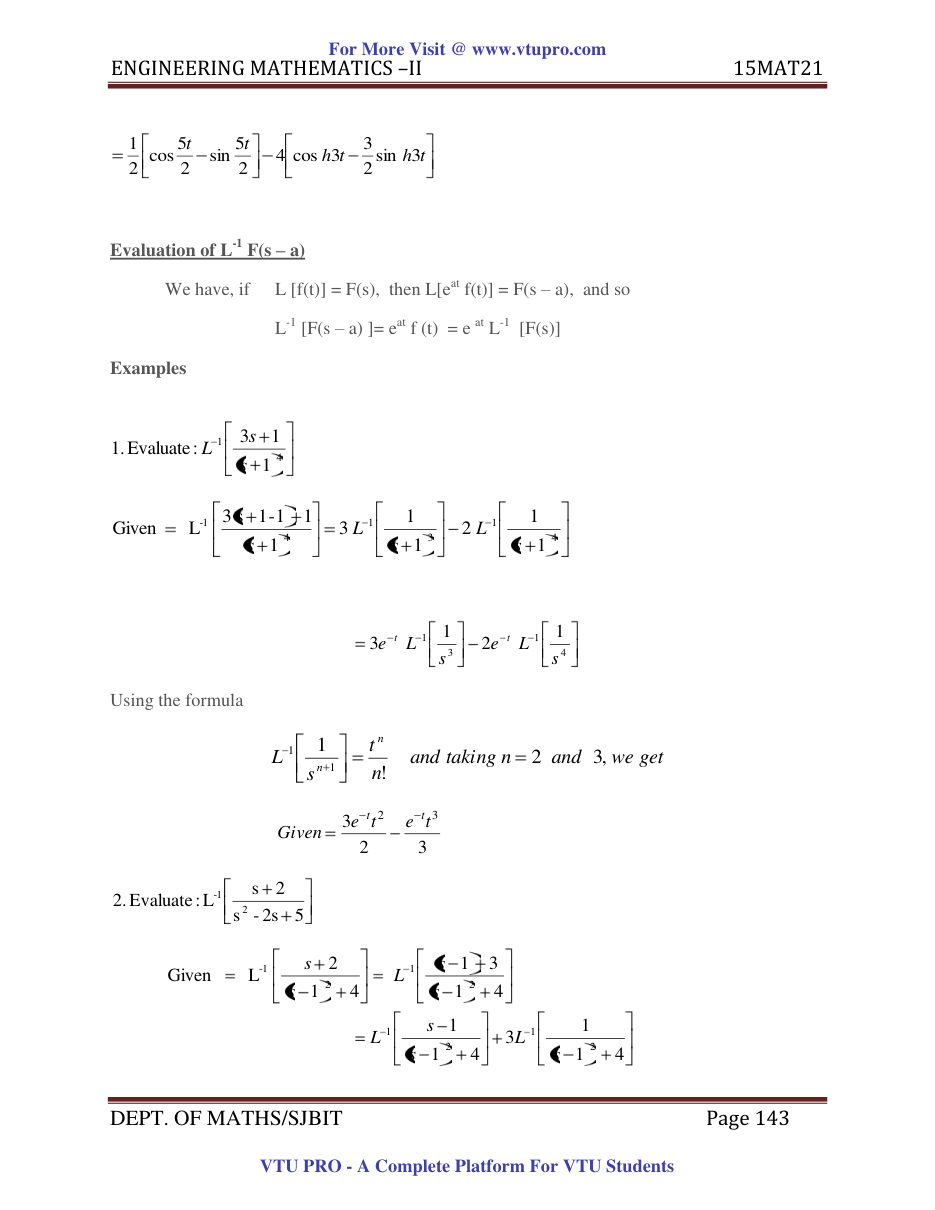 Engineering Mathematics II — page 143