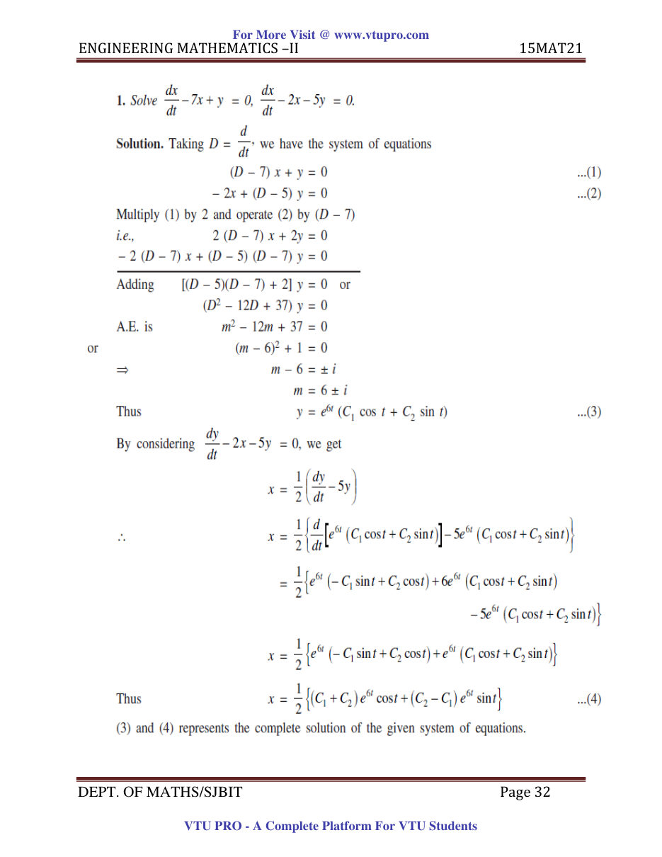Engineering Mathematics II — page 32