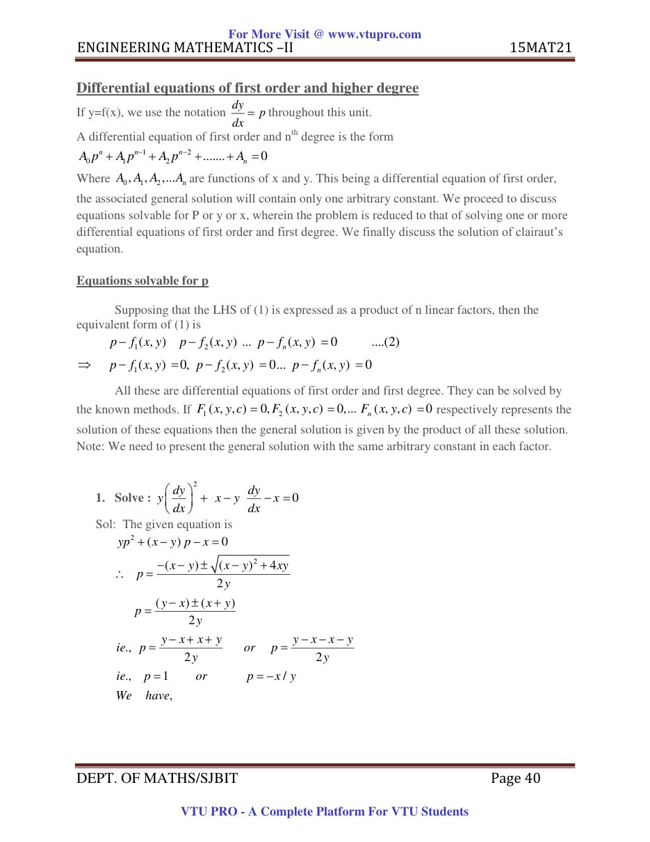 Engineering Mathematics II — page 40