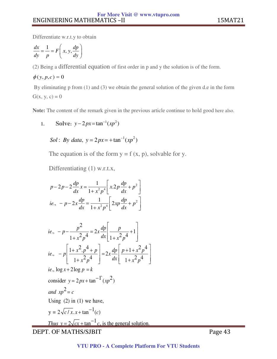 Engineering Mathematics II — page 43