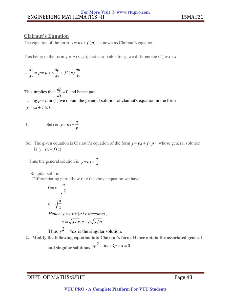 Engineering Mathematics II — page 48
