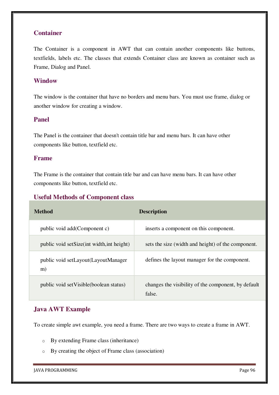 Java Programming Notes for B.Tech 2nd Sem — page 102