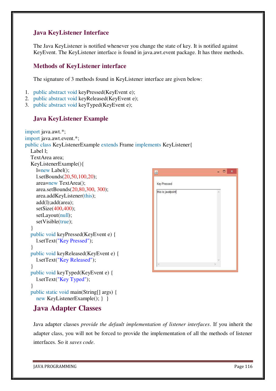 Java Programming Notes for B.Tech 2nd Sem — page 122