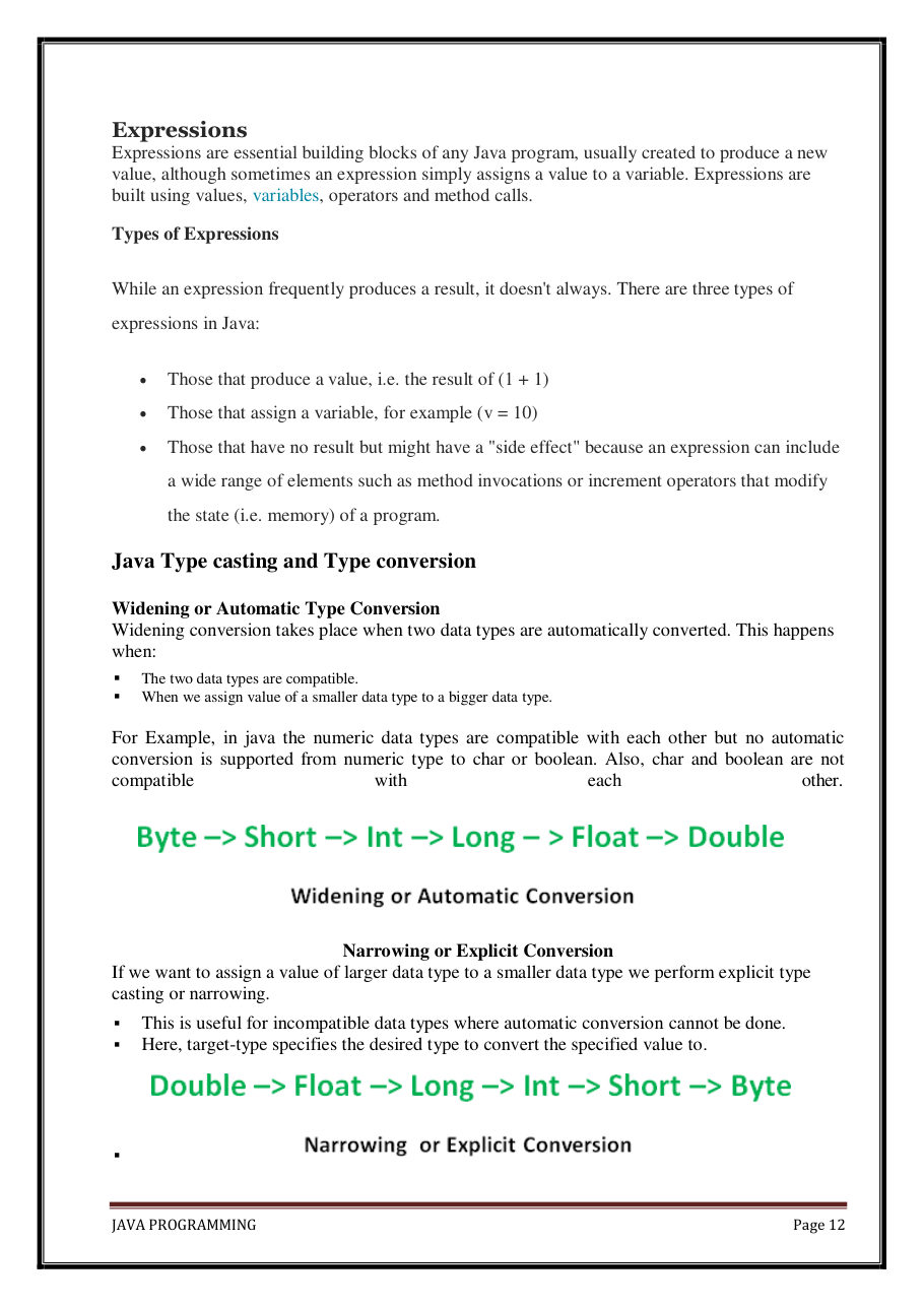 Java Programming Notes for B.Tech 2nd Sem — page 18