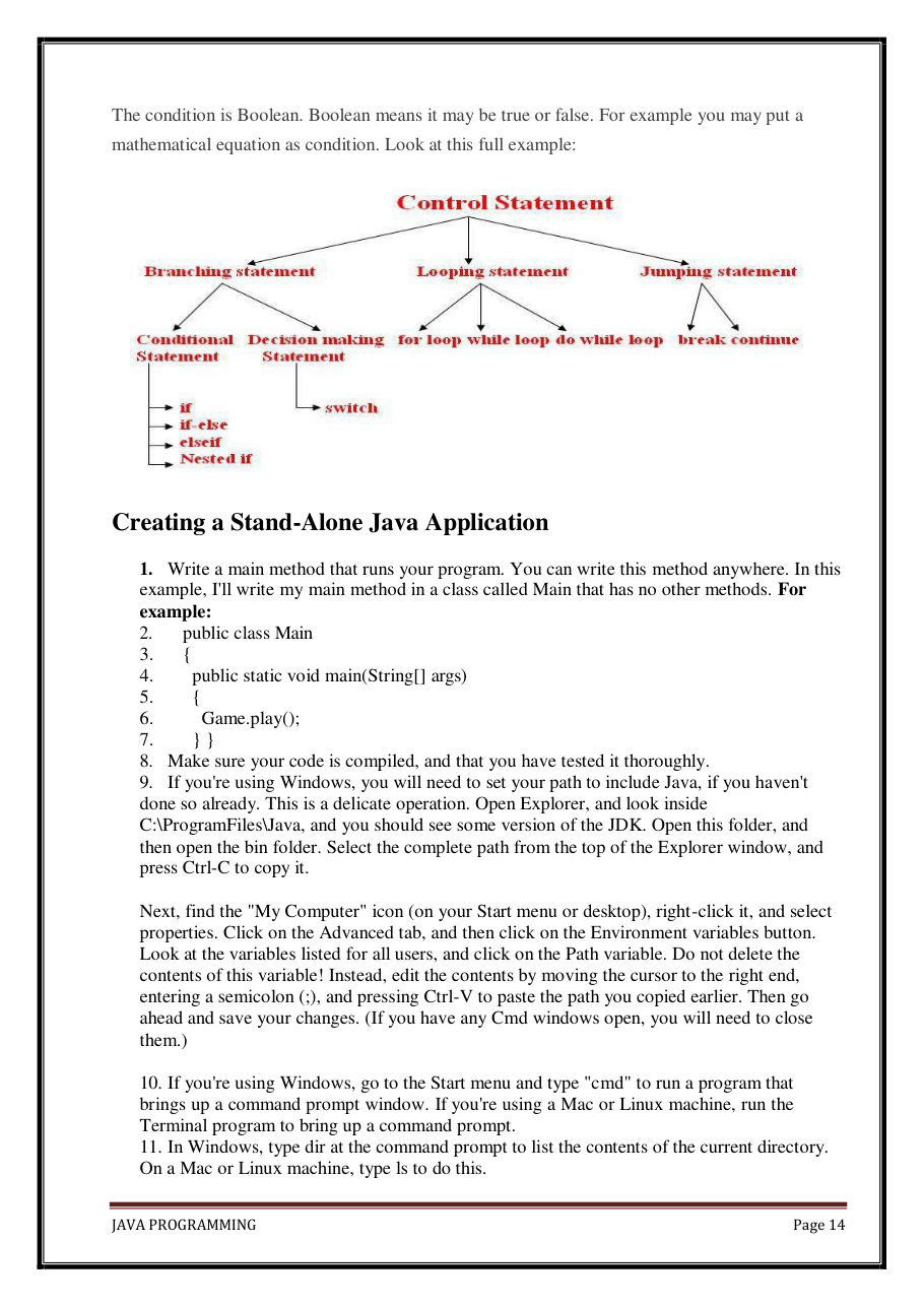 Java Programming Notes for B.Tech 2nd Sem — page 20