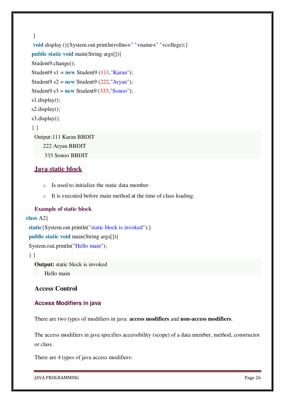 Java Programming Notes for B.Tech 2nd Sem — page 32