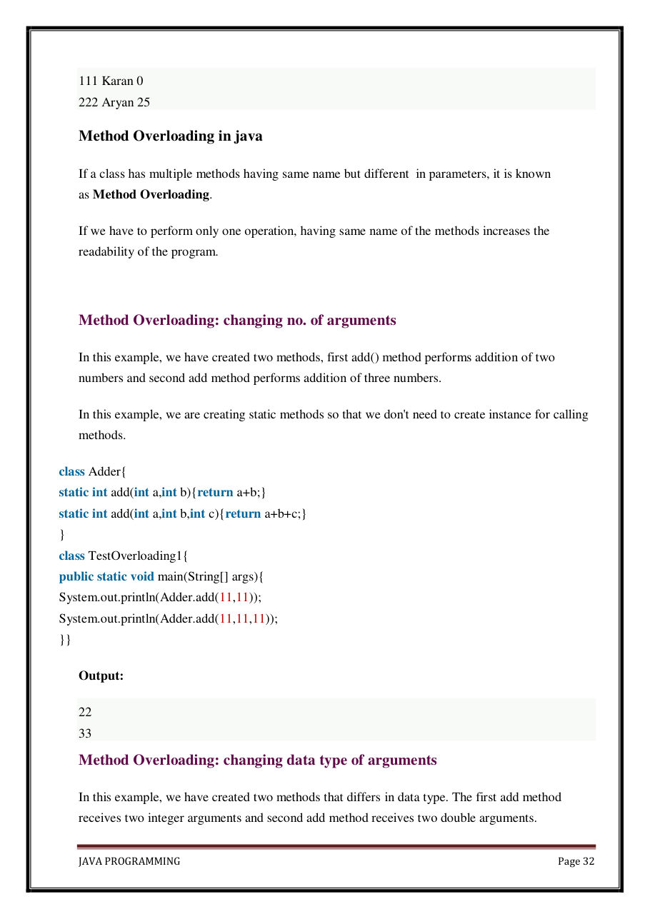 Java Programming Notes for B.Tech 2nd Sem — page 38