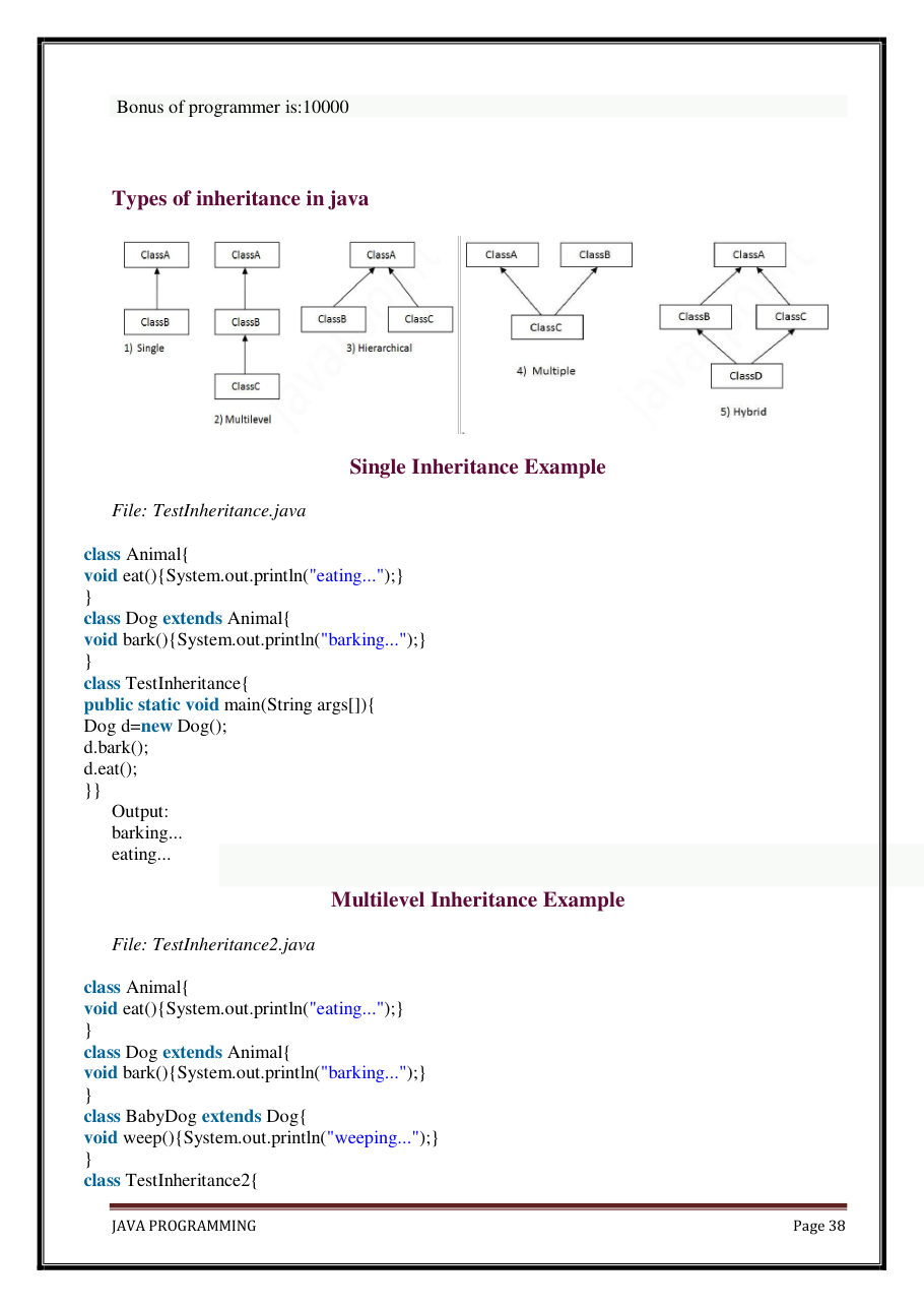 Java Programming Notes for B.Tech 2nd Sem — page 44