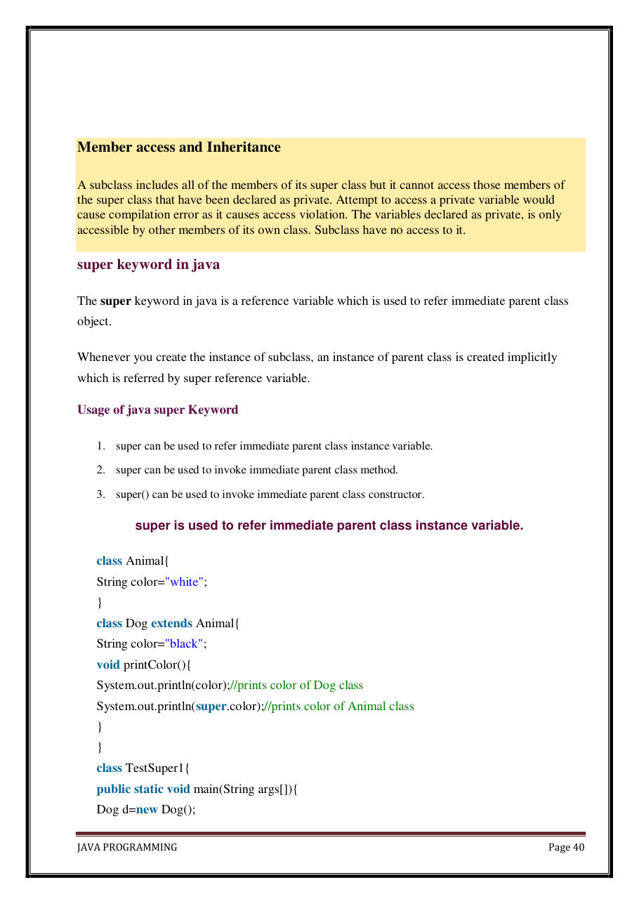 Java Programming Notes for B.Tech 2nd Sem — page 46