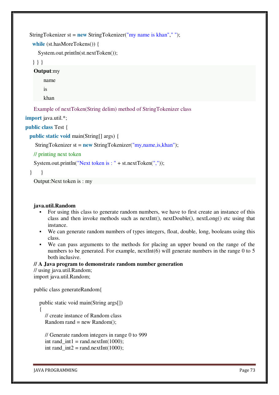 Java Programming Notes for B.Tech 2nd Sem — page 79