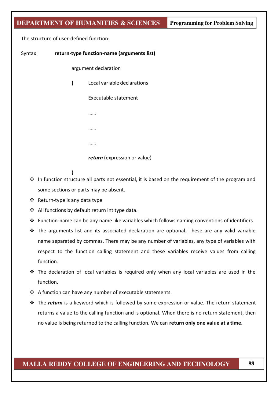 PROGRAMMING FOR PROBLEM SOLVING 1 — page 104