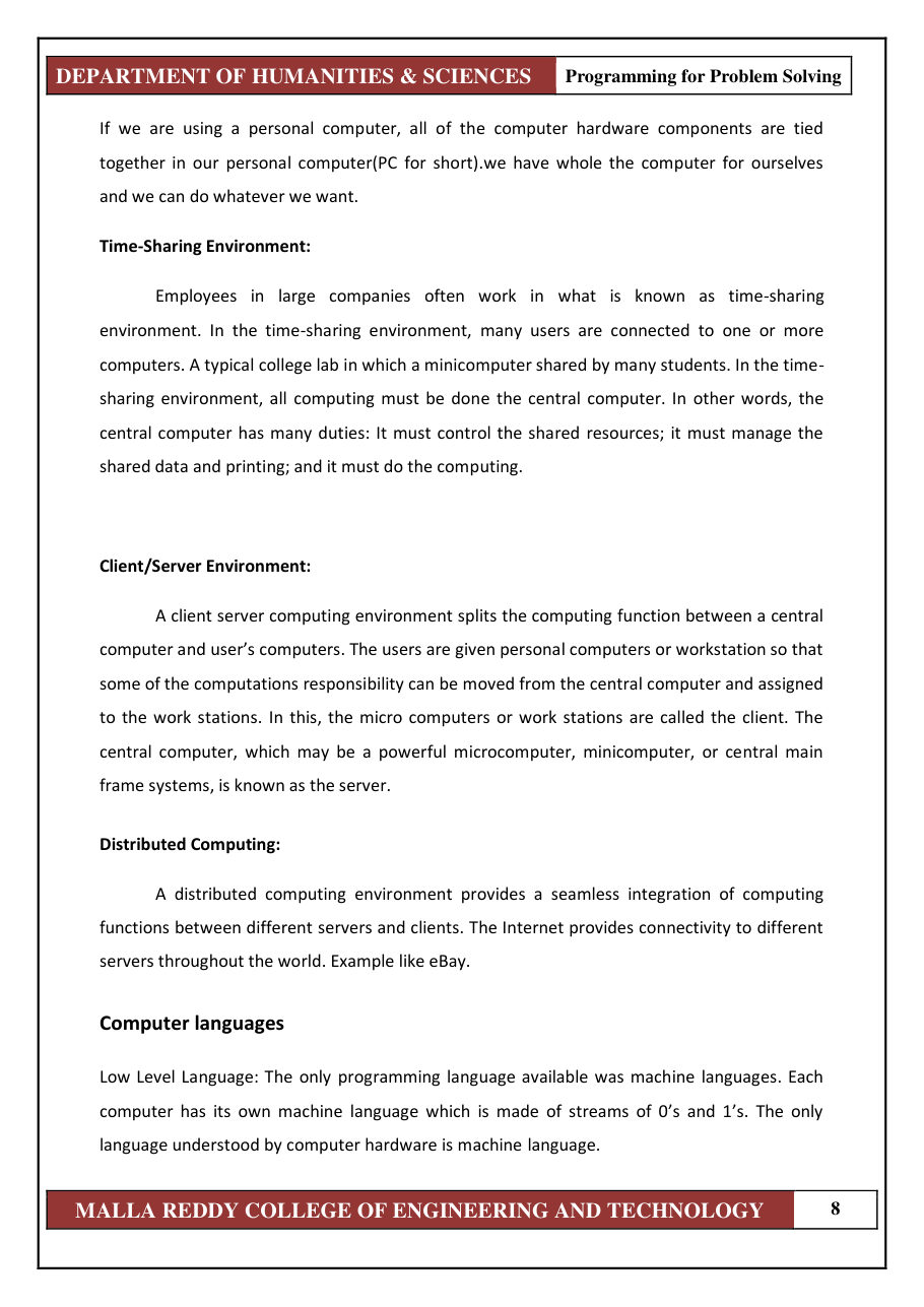 PROGRAMMING FOR PROBLEM SOLVING 1 — page 14