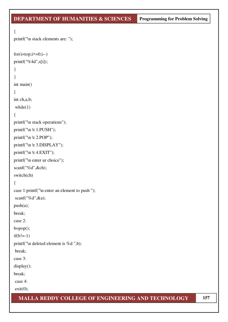 PROGRAMMING FOR PROBLEM SOLVING 1 — page 163