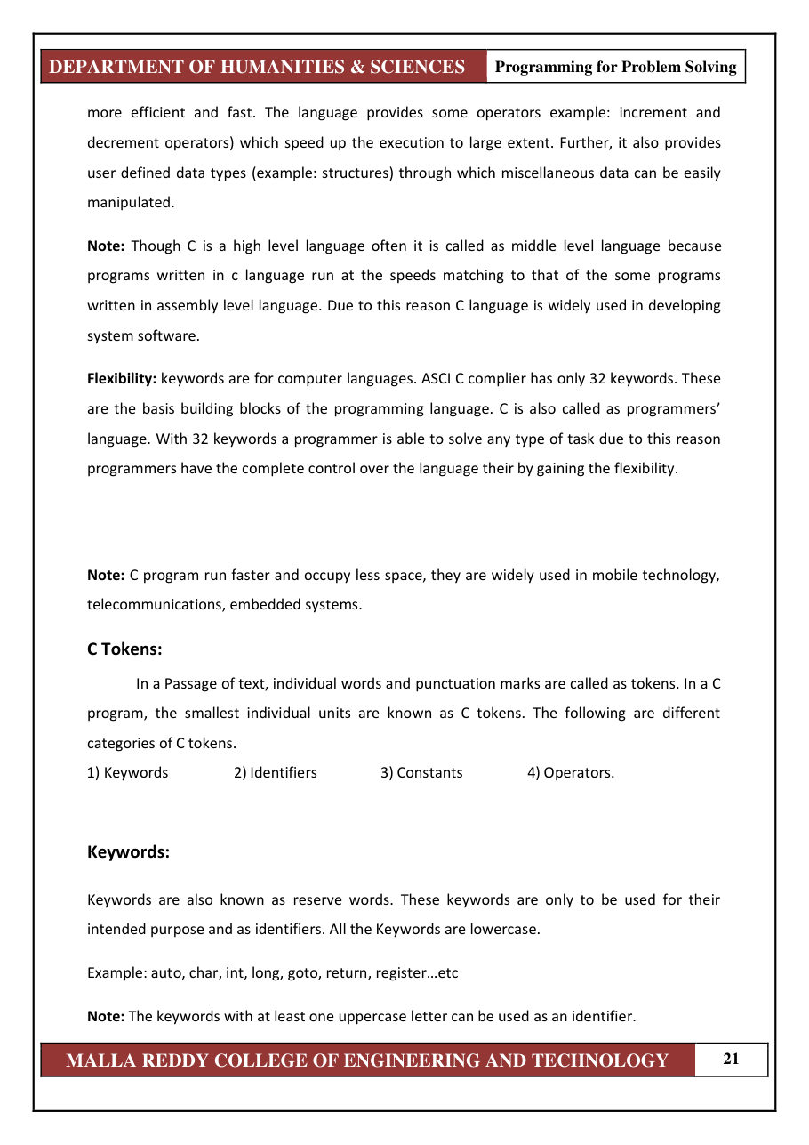 PROGRAMMING FOR PROBLEM SOLVING 1 — page 27