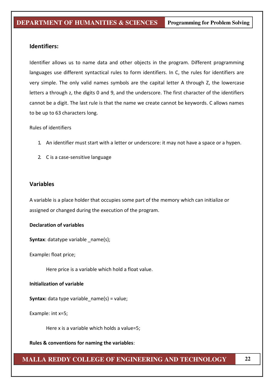 PROGRAMMING FOR PROBLEM SOLVING 1 — page 28