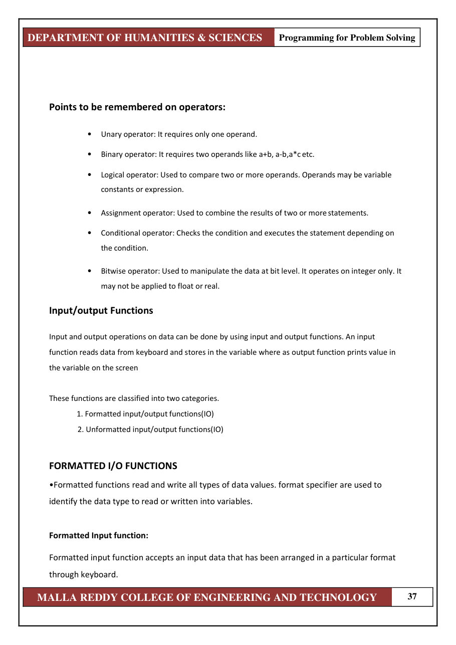 PROGRAMMING FOR PROBLEM SOLVING 1 — page 43