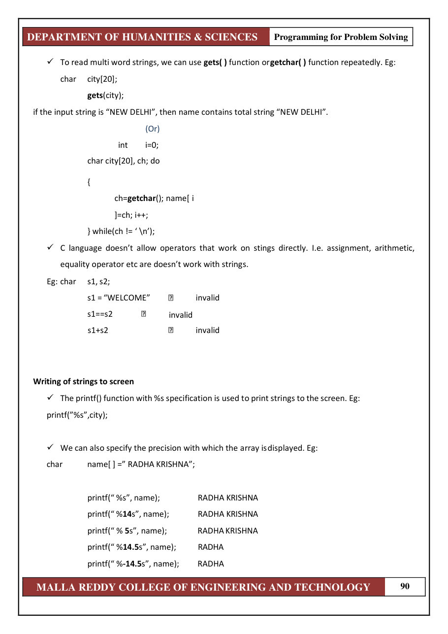 PROGRAMMING FOR PROBLEM SOLVING 1 — page 96