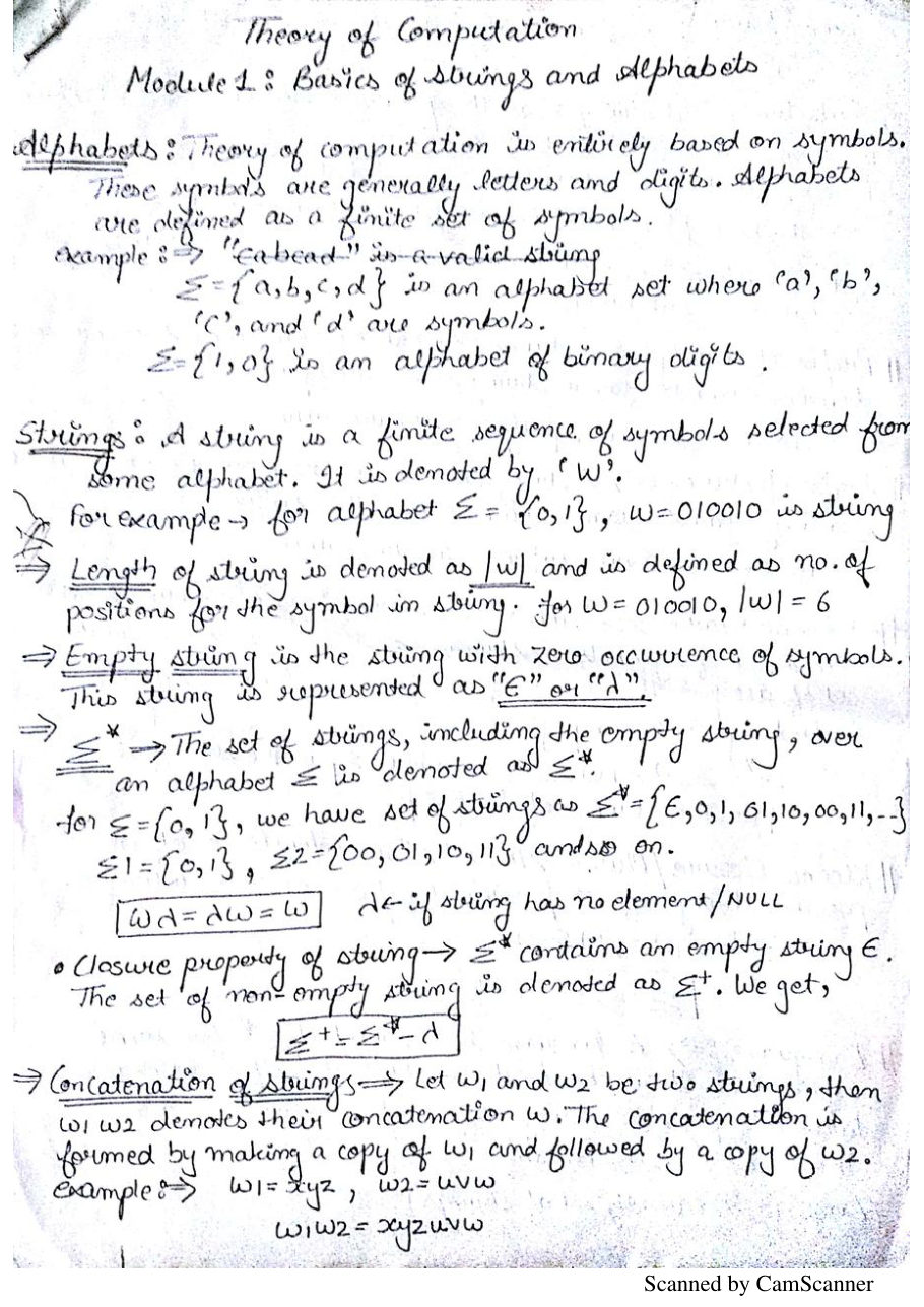 Theory of Computation Notes PDF — page 1