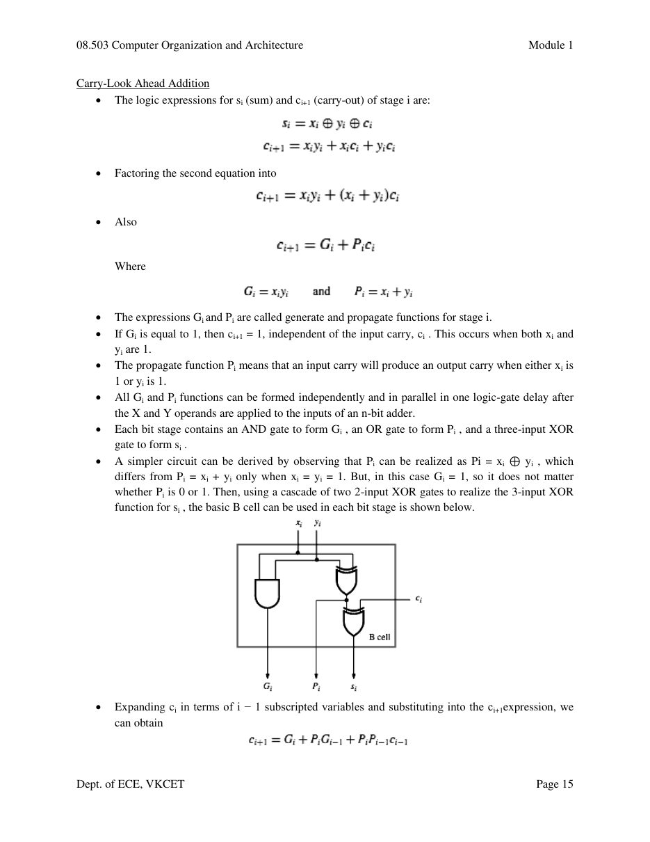 Computer Organization and Architecture — page 15